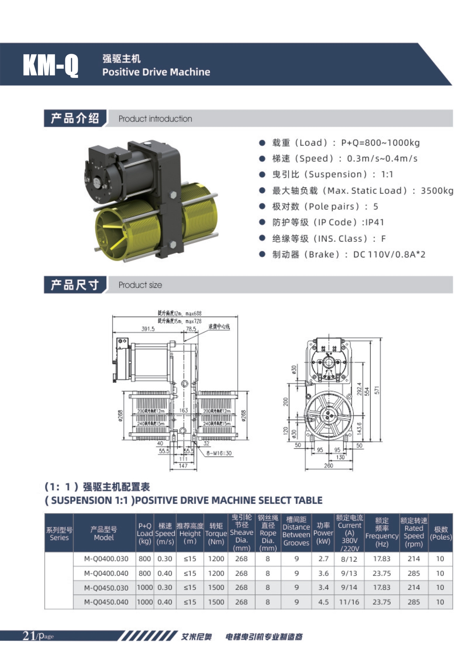 Kinetec KM-Q Elevator Traction Machine
